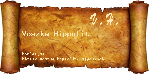 Voszka Hippolit névjegykártya